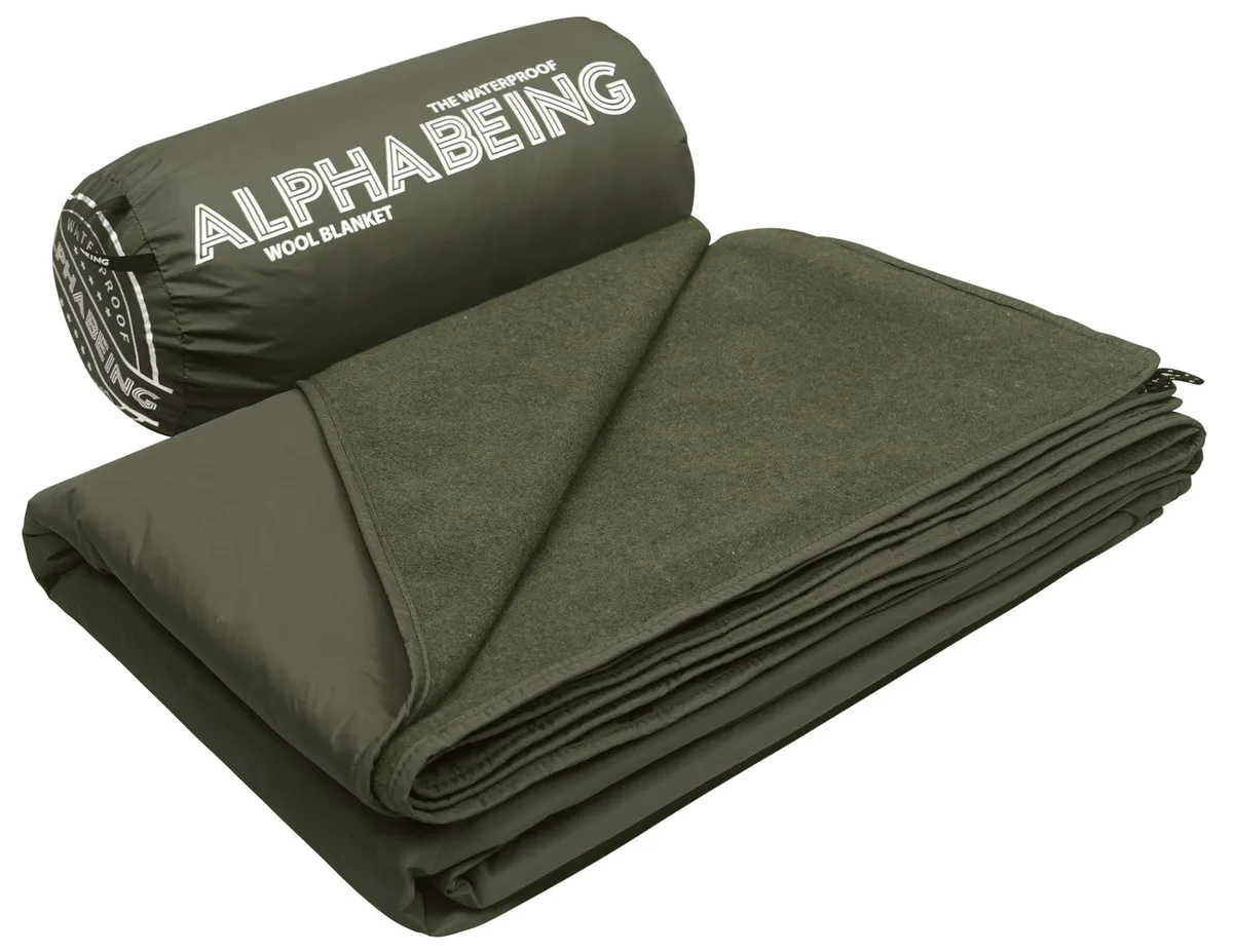 AlphaBeing Outdoor Blanket Merino Wool 320gsm 79x59 Grey — product photo