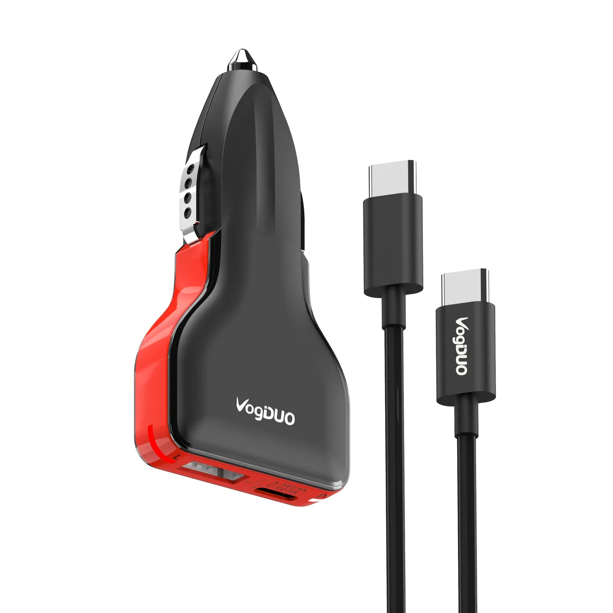 VogDUO International Corp. VogDUO International Corp. 57W USB-C Car Charger with Cable Black — product photo