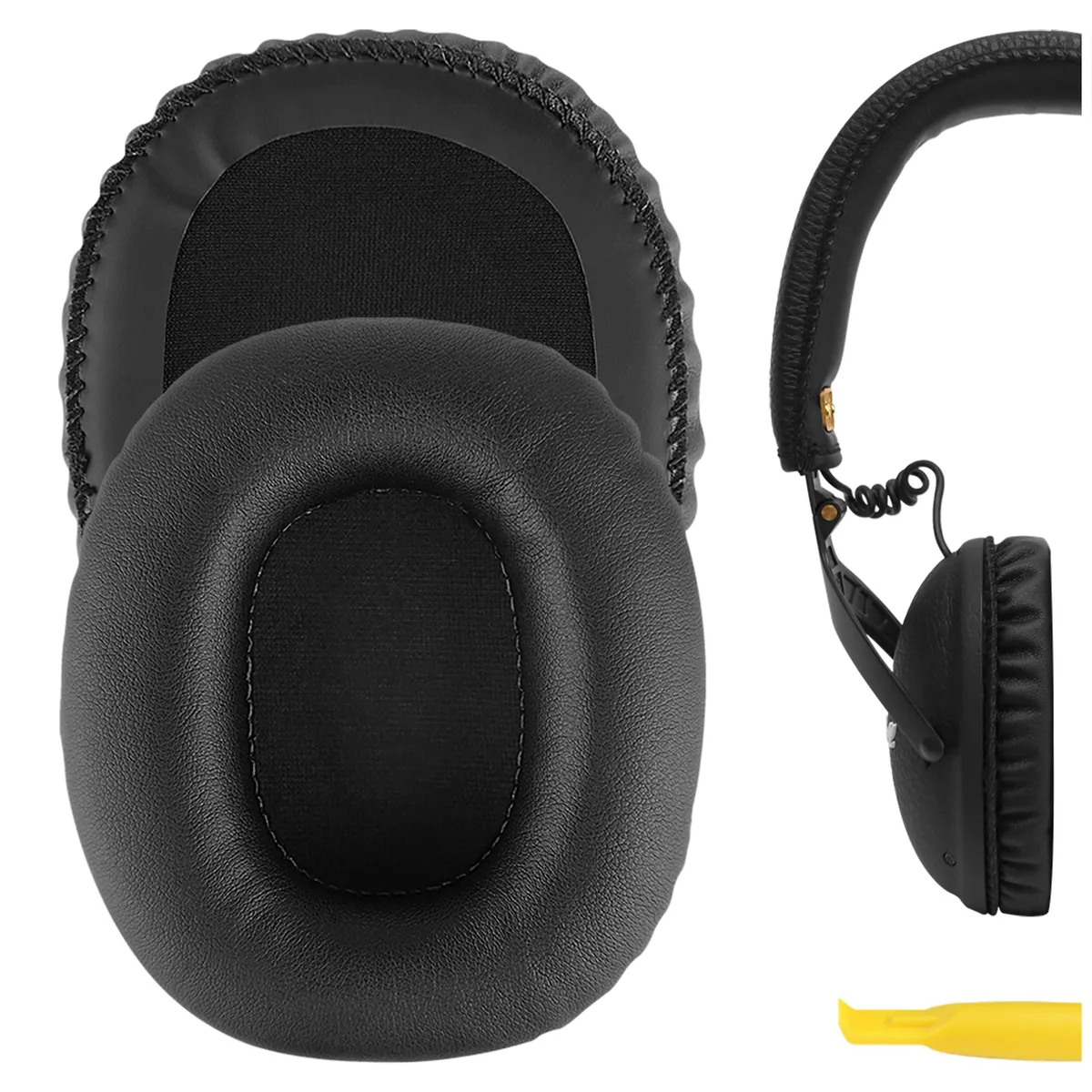 Geekria Geekria QuickFit Protein Leather Ear Pads for Marshall Monitor (Black) — product photo