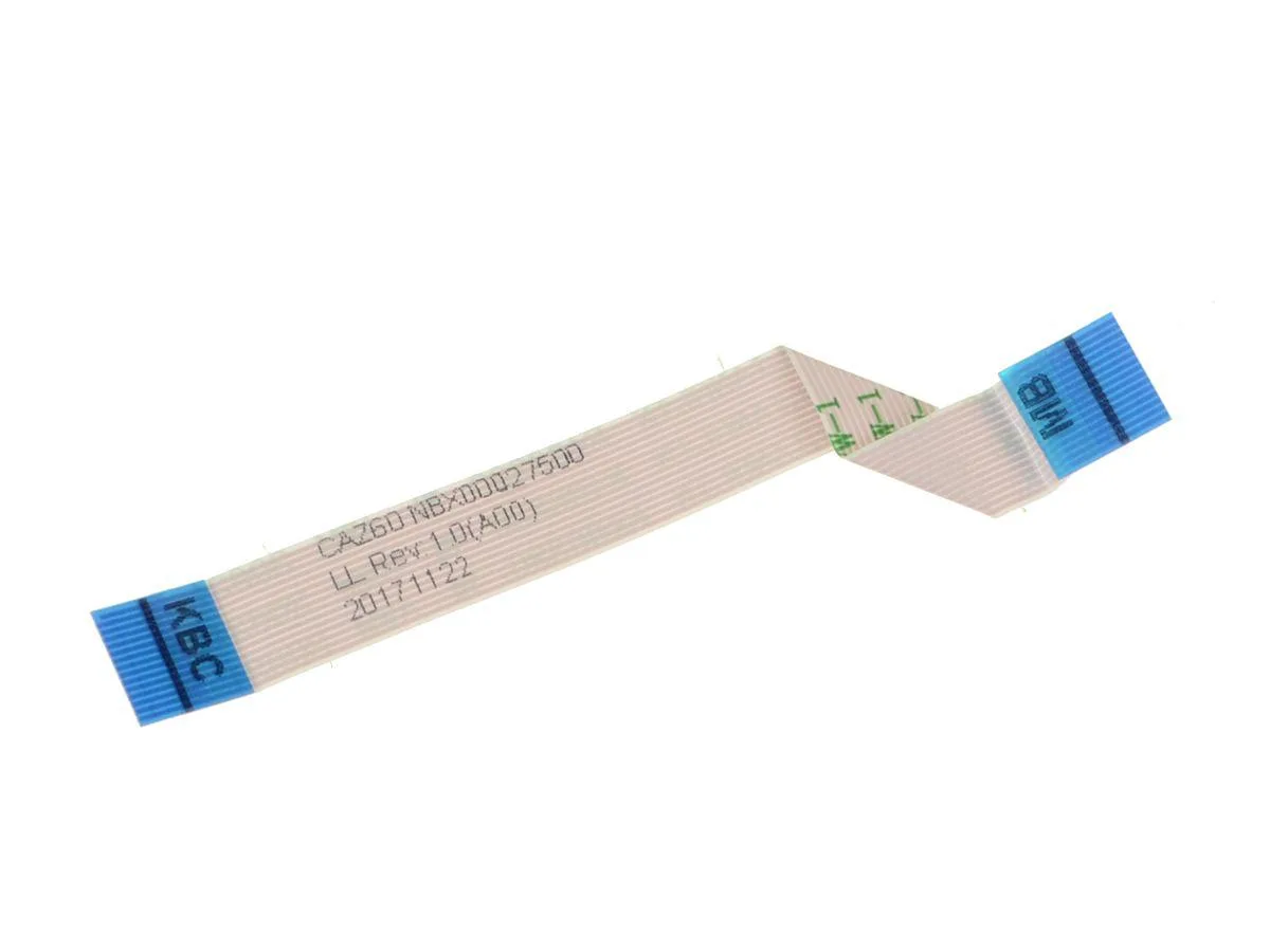Flat beige ribbon cable with connectors at both ends