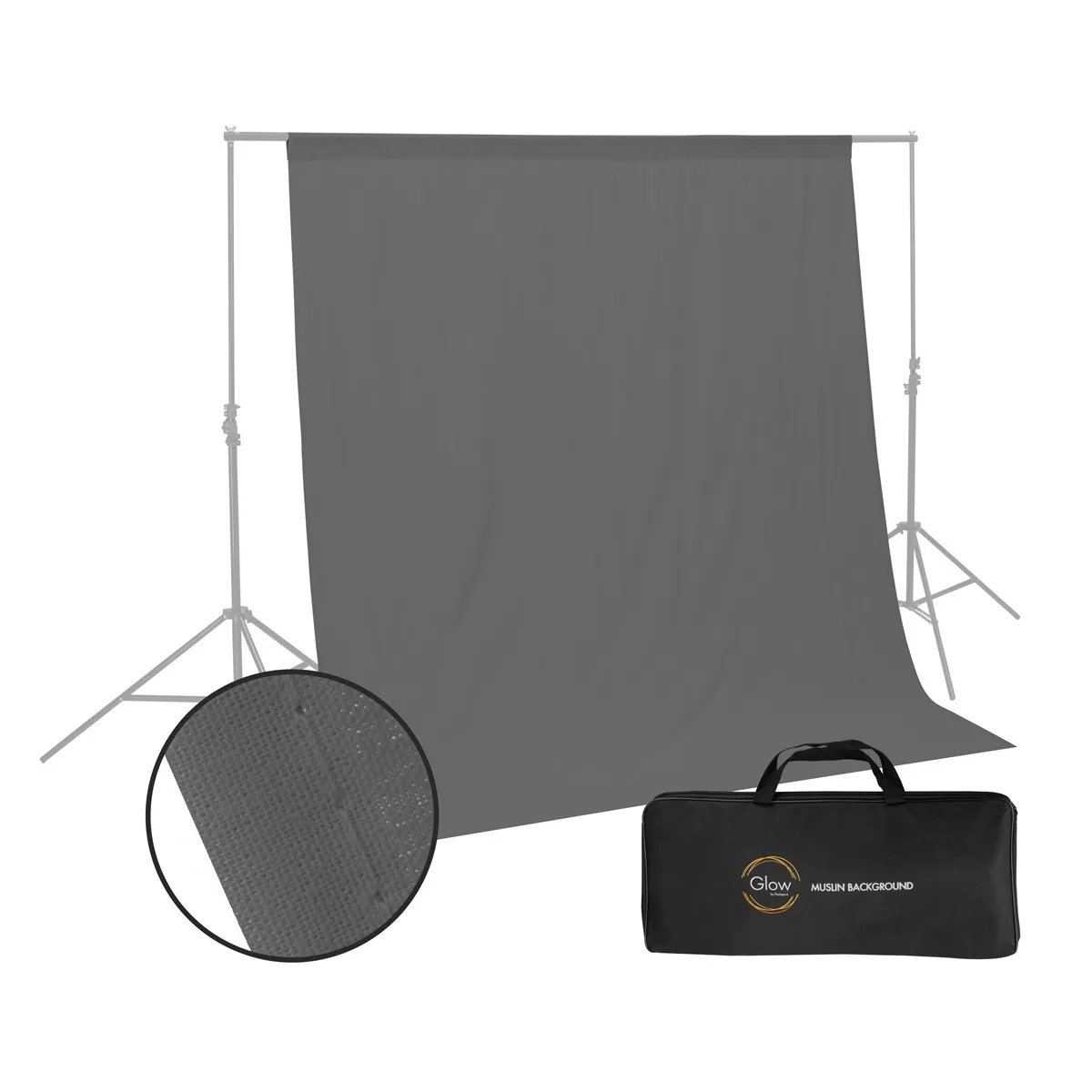 Glow Edge Glow Edge Muslin Background 10x10' Grey — product photo