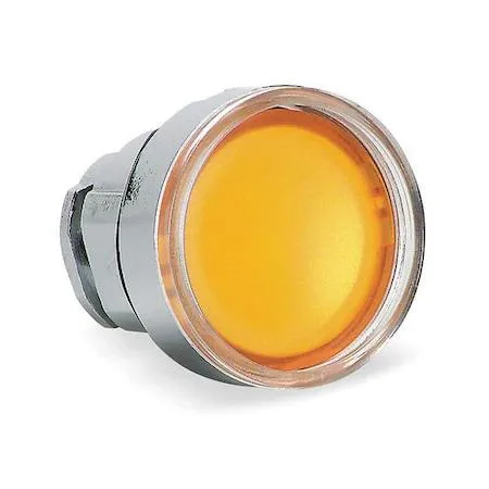 Yellow flush illuminated push button with metal bezel 22 mm