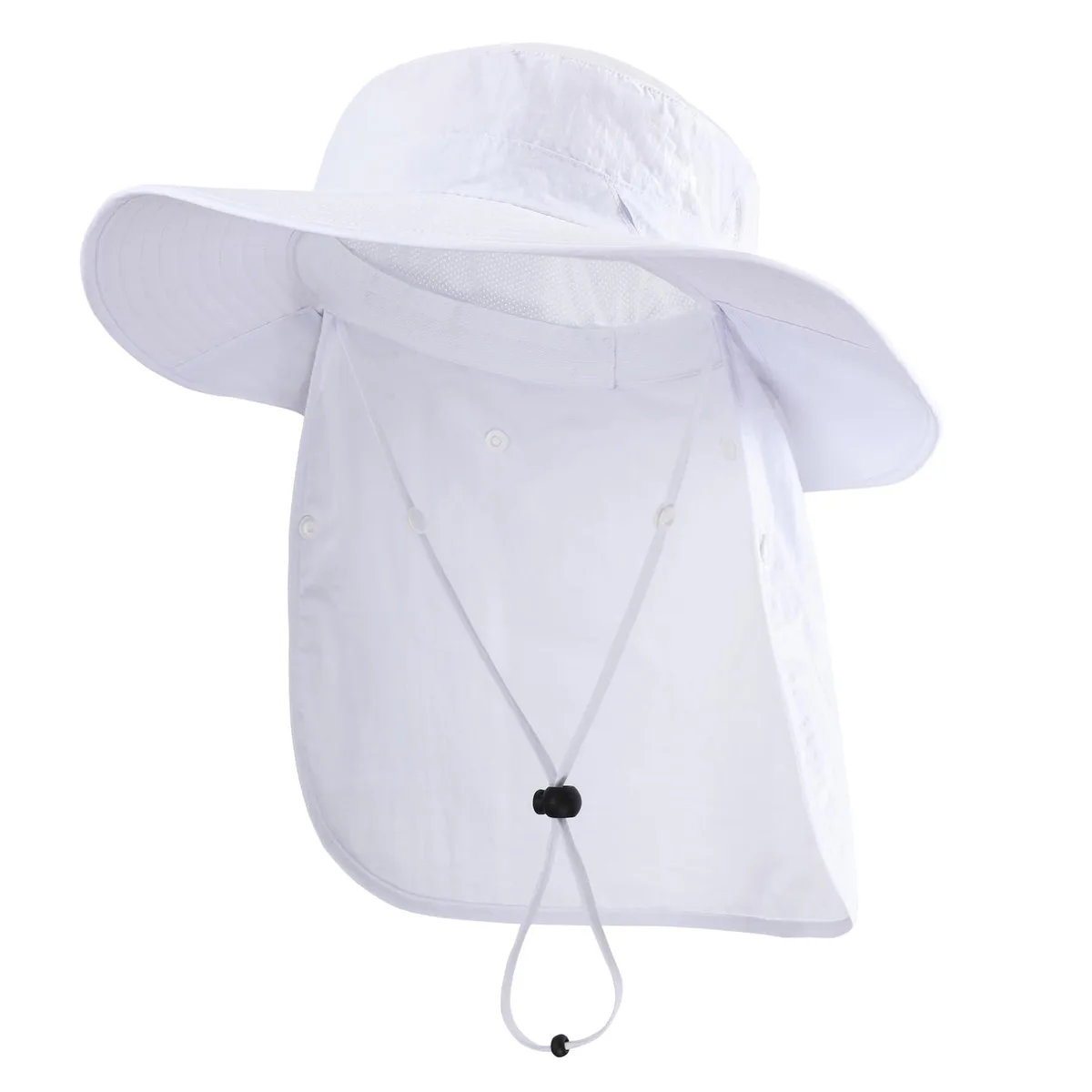 Home Prefer HP0551-WT UPF 50+ Wide Brim Hat with Neck Flap Black — product photo
