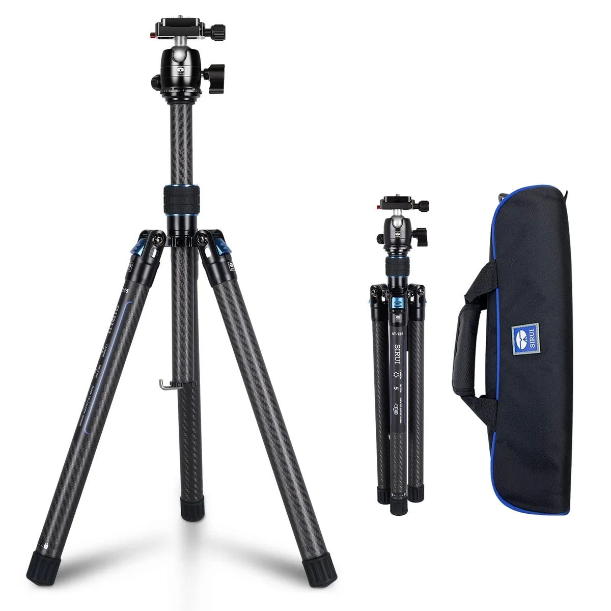 Sirui Sirui Traveler X-I AT-125 Carbon Fibre Tripod 59.8in with B-00K Ball Head 2 in 1 Accessories — product photo