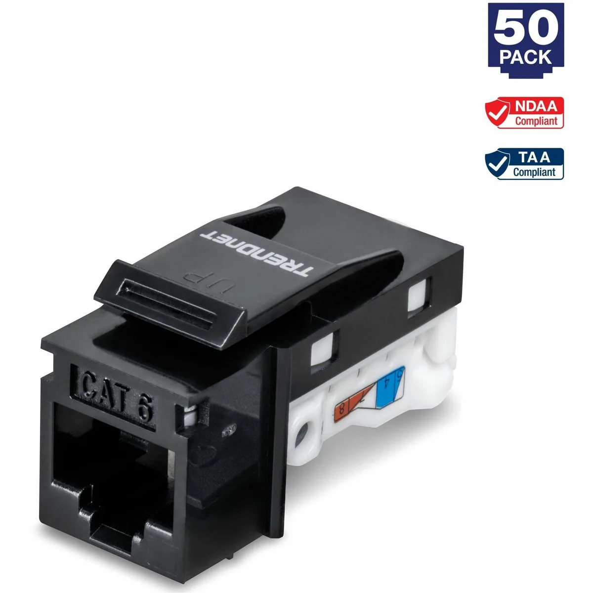 TRENDnet TRENDnet TC-K50C6BK Cat6 RJ45 Keystone Jack 50-Pack Black — product photo