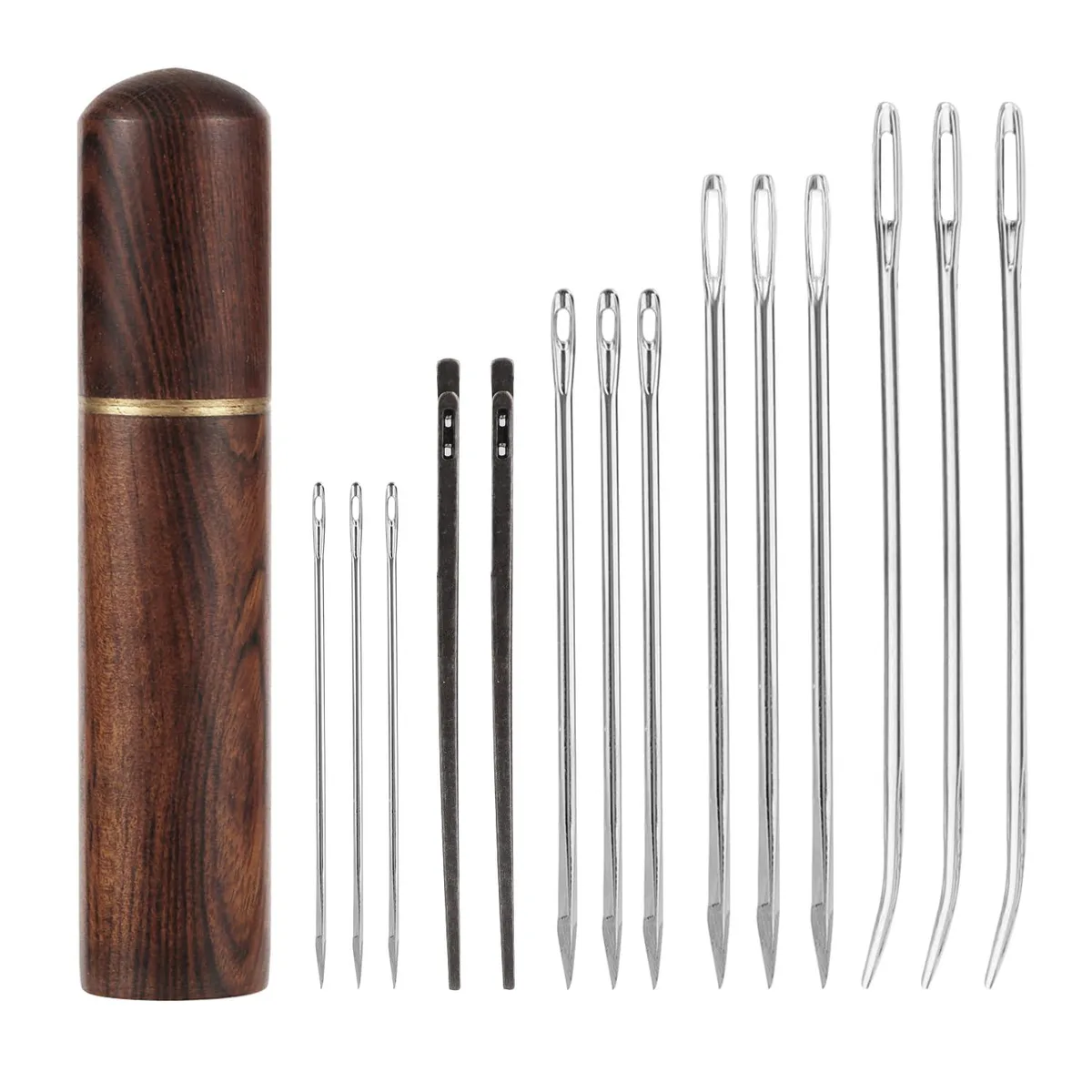  XIHIRCD 15pcs Leather Sewing Needles Kit, Large Eye Hand Stitching Needle — product photo