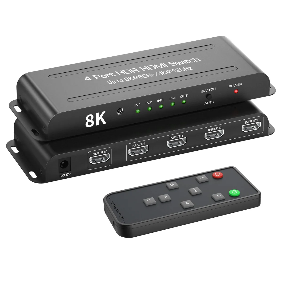 BUCIER BUCIER 8K HDMI 2.1 Switch 4 in 1 Out 48Gbps video switch — product photo