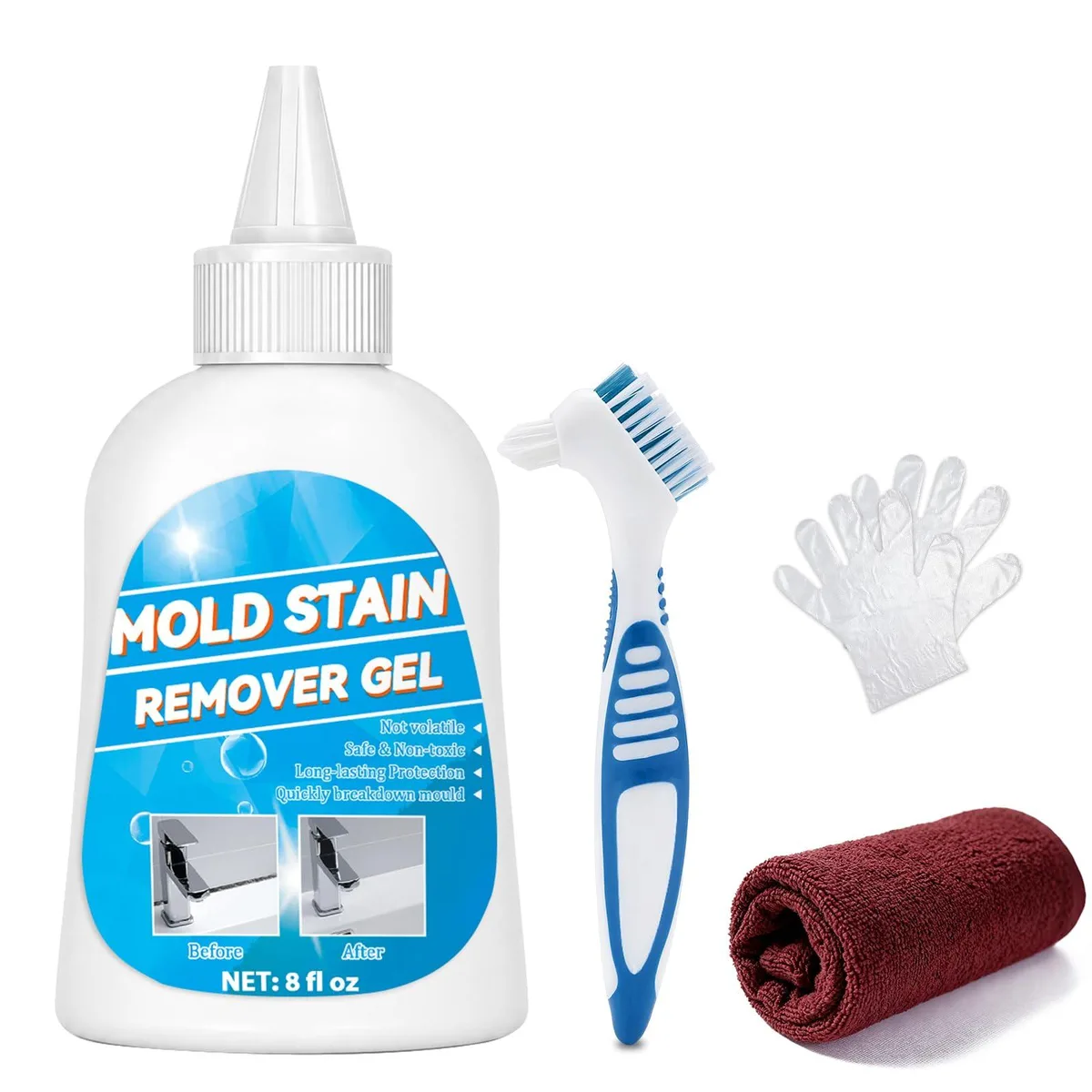 White gel cleaner tube with flip cap on light background