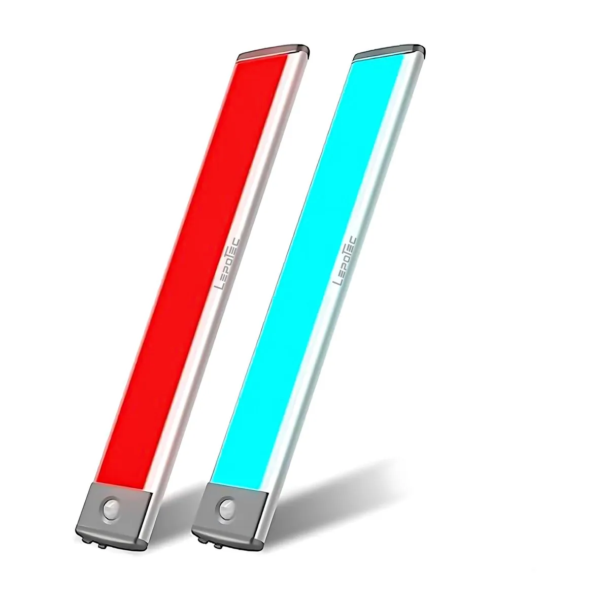 Rectangular polished chrome under-cabinet light bar with 45 LEDs