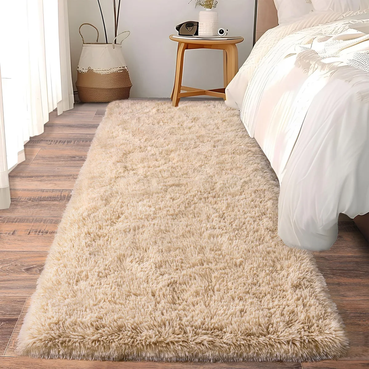  Safavieh Ailyei 2x6 ft Beige Runner Area Rug .3 in memory foam 1.7 in thick 100% polyester — product photo