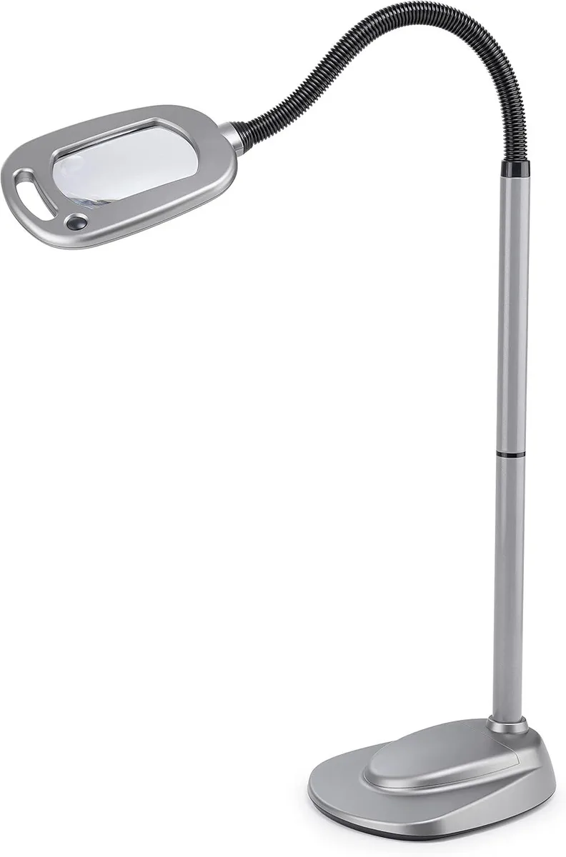 TUKO TUKO 20072-401 MultiFlex 12-LED Floor Magnifier Lamp Silver — product photo