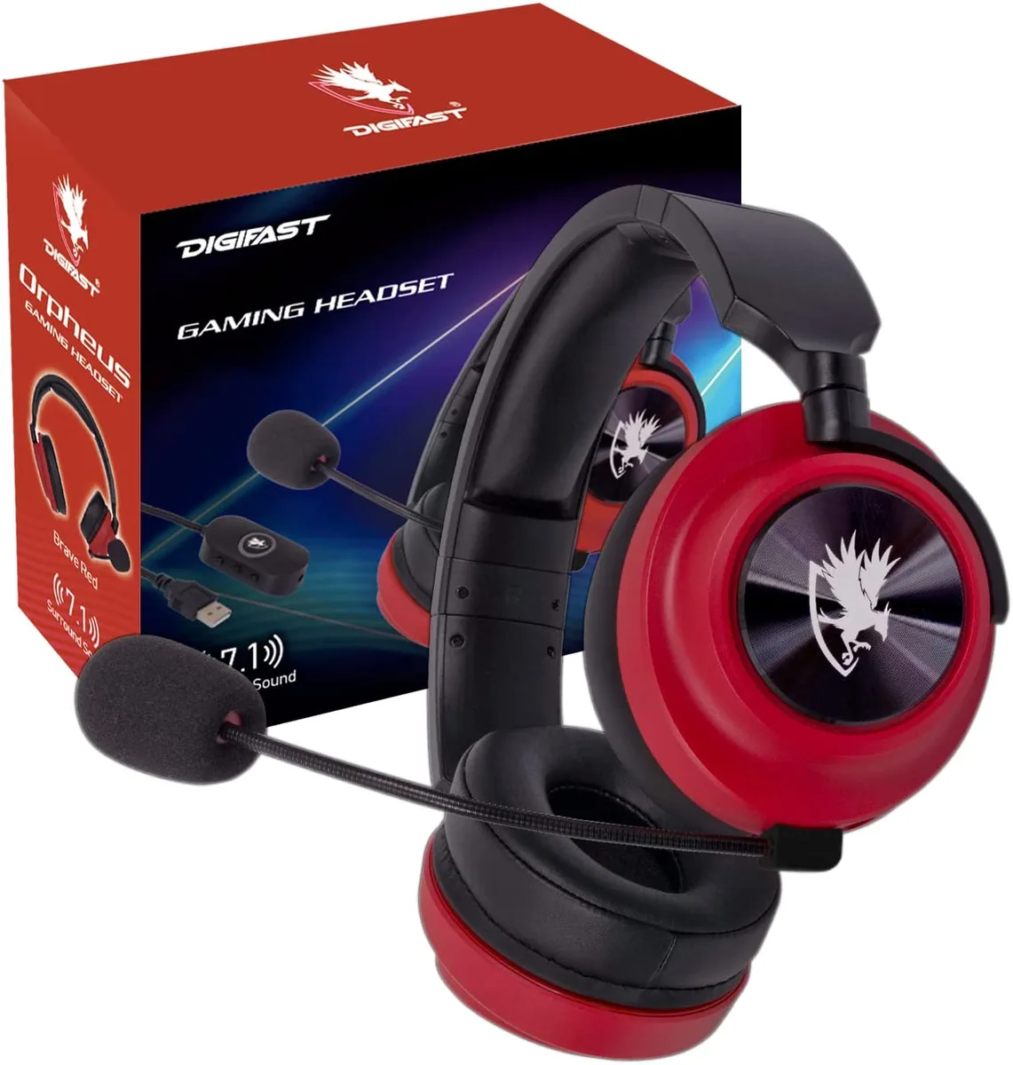 Digifast Digifast Orpheus Red Headset 50 mm 7.1 — product photo