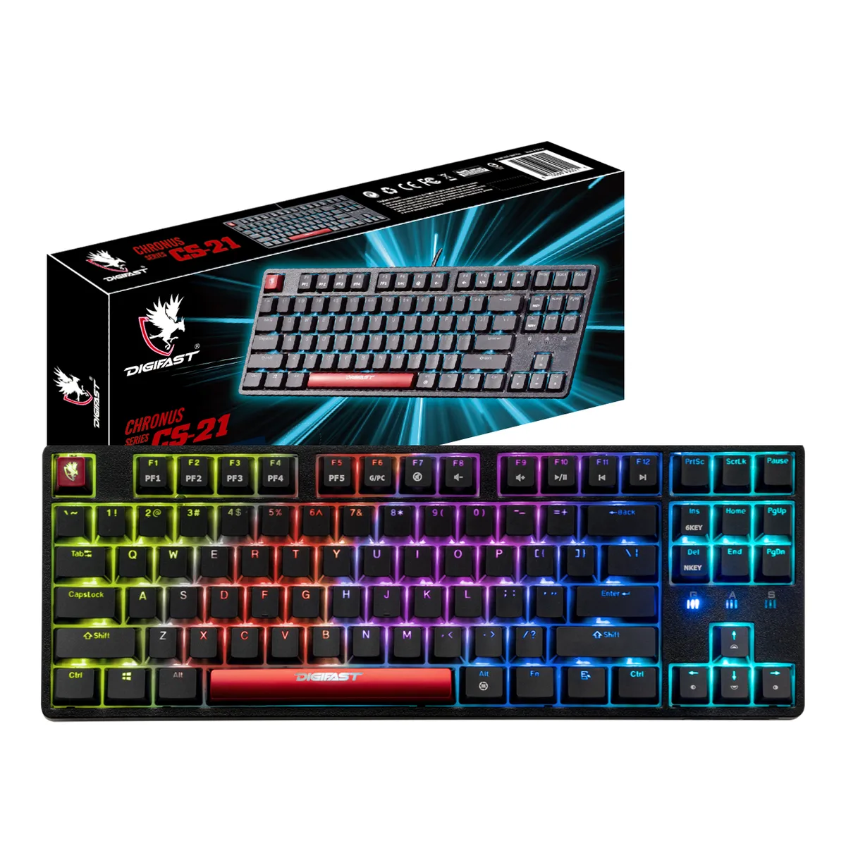 Digifast Digifast Chronus CS-21 Tenkeyless Gaming Keyboard Cherry MX Blue — product photo