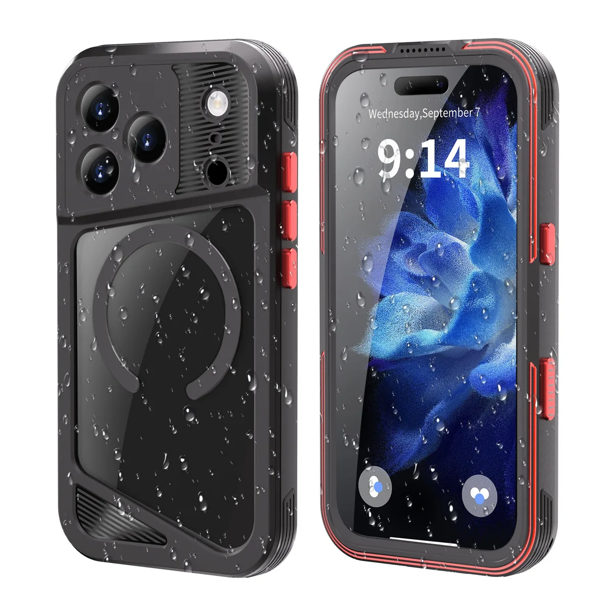 BONAEVER BONAEVER Magnetic Waterproof Case for iPhone 17 Pro 6.3 Black — product photo