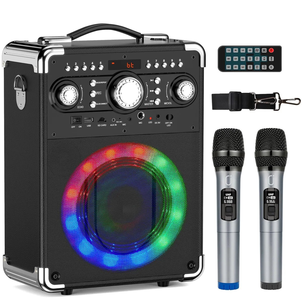 JYX JYX JYX-S8 Karaoke System with 2 UHF Wireless Microphones Bluetooth 5.0 — product photo