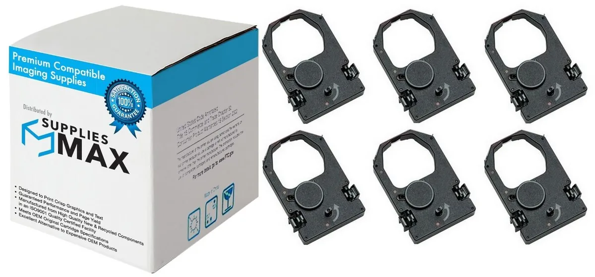 SuppliesMax SuppliesMax NCR 198145 Black Printer Ribbon 6/PK — product photo