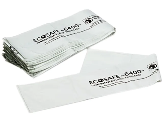 Stout Stout E2430E85 EcoSafe Compostable Trash Bags 13 gal 30 x 24 0.85 mil 45/Box Black — product photo