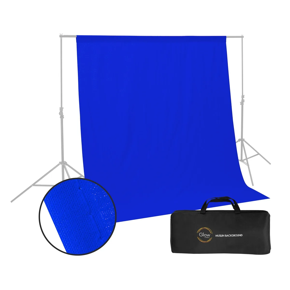 Glow Edge Glow Edge Chroma Blue Muslin Studio Backdrop 10x20 ft — product photo