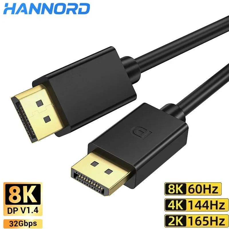 HANNORD HANNORD DisplayPort 1.4 cable 16.4ft 32.4Gbps 8K@60Hz 4K@144Hz 2K@240Hz — product photo