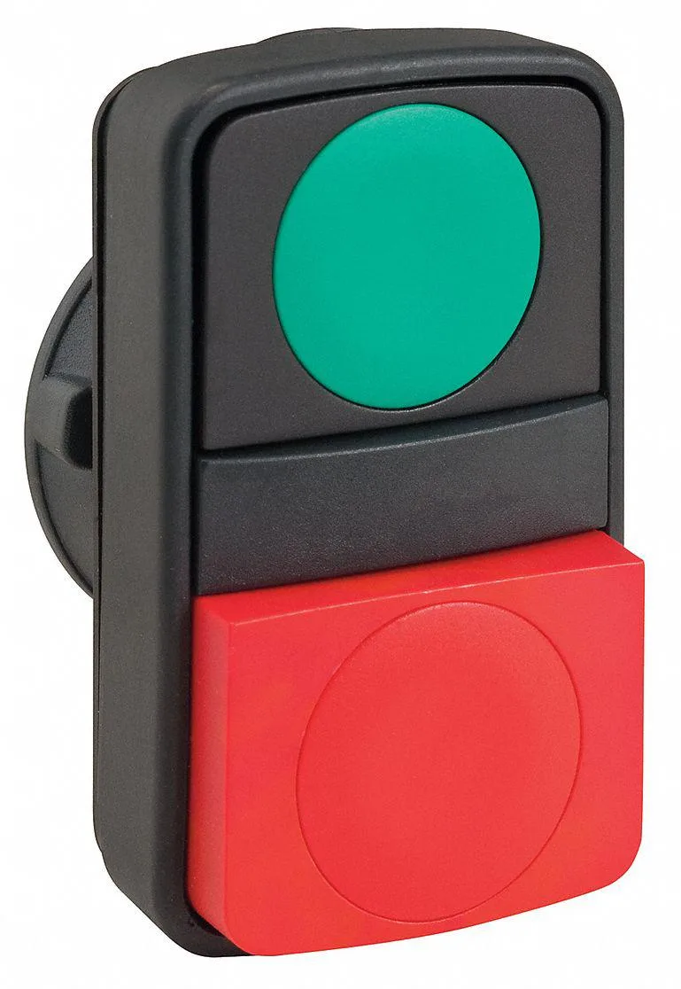 Schneider Electric ZB5AL7340 22 mm non-illuminated multihead operator with green and red rectangular buttons