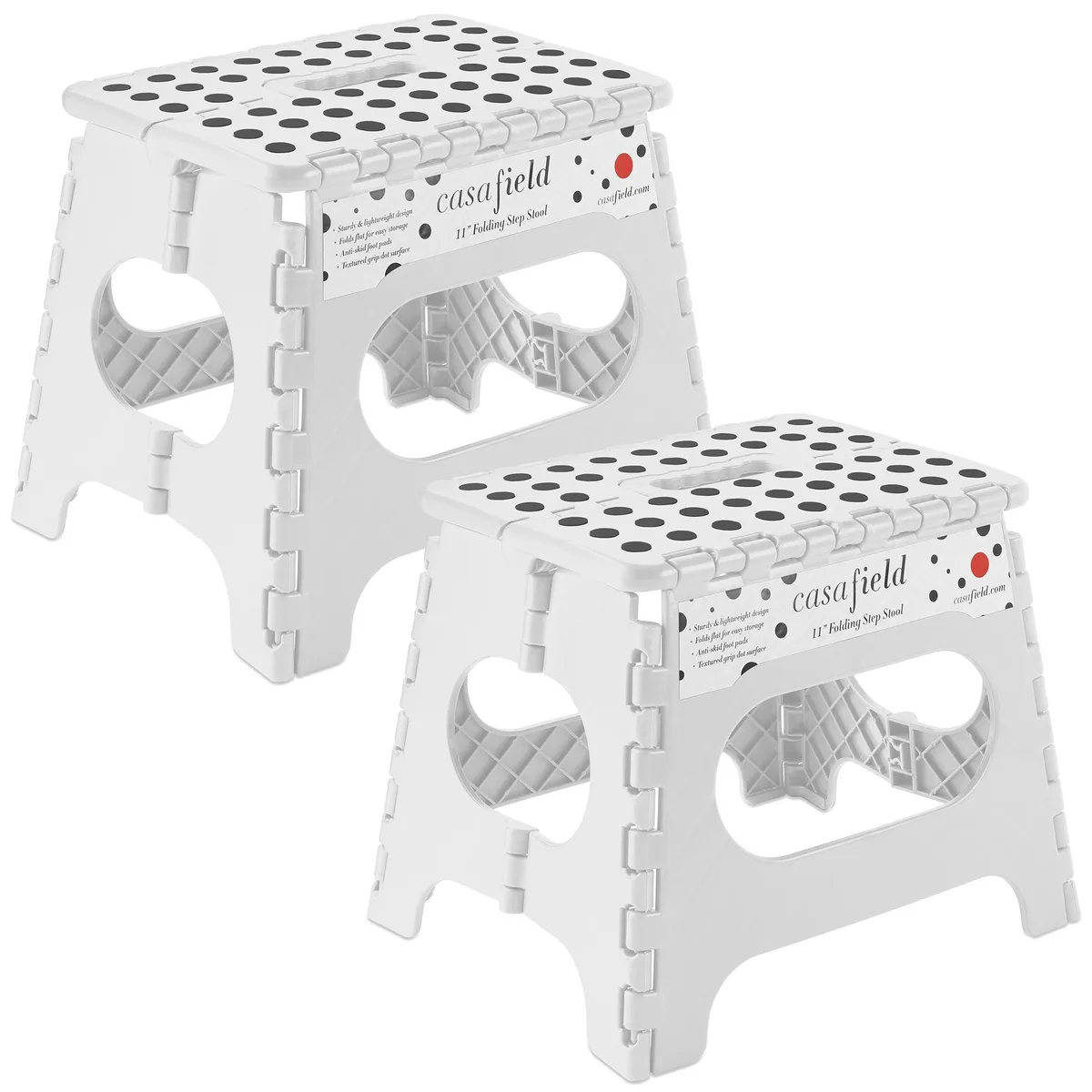 Casafield Casafield 11" Folding Step Stool with Handle, White (Set of 2) — product photo