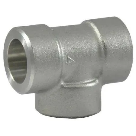 3/4" 316 stainless steel tee with three socket-weld ports