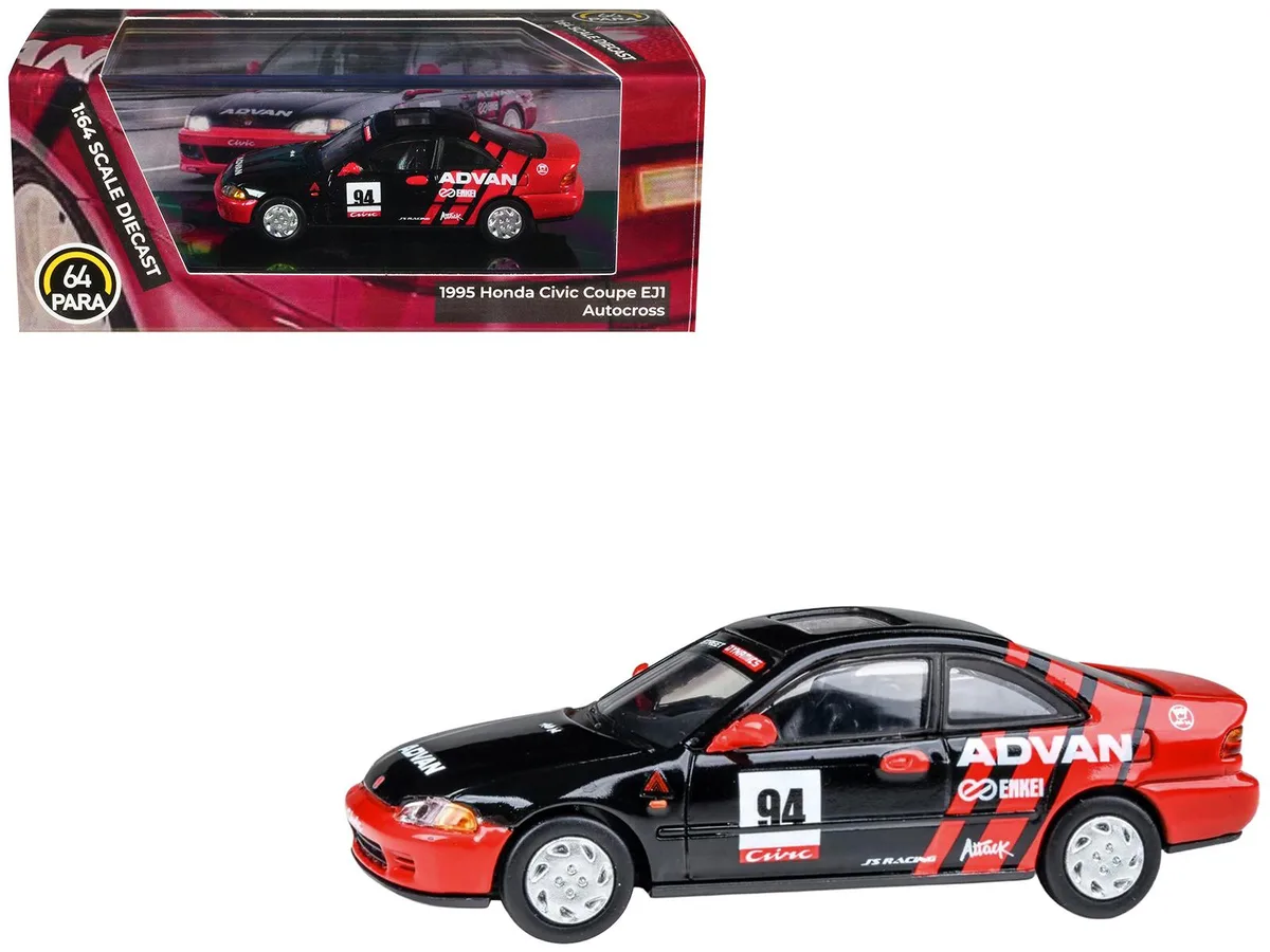 Paragon Paragon 1995 Honda Civic Coupe EJ1 #94 Autocross ADVAN 1/64 Diecast Hobby Collectible — product photo