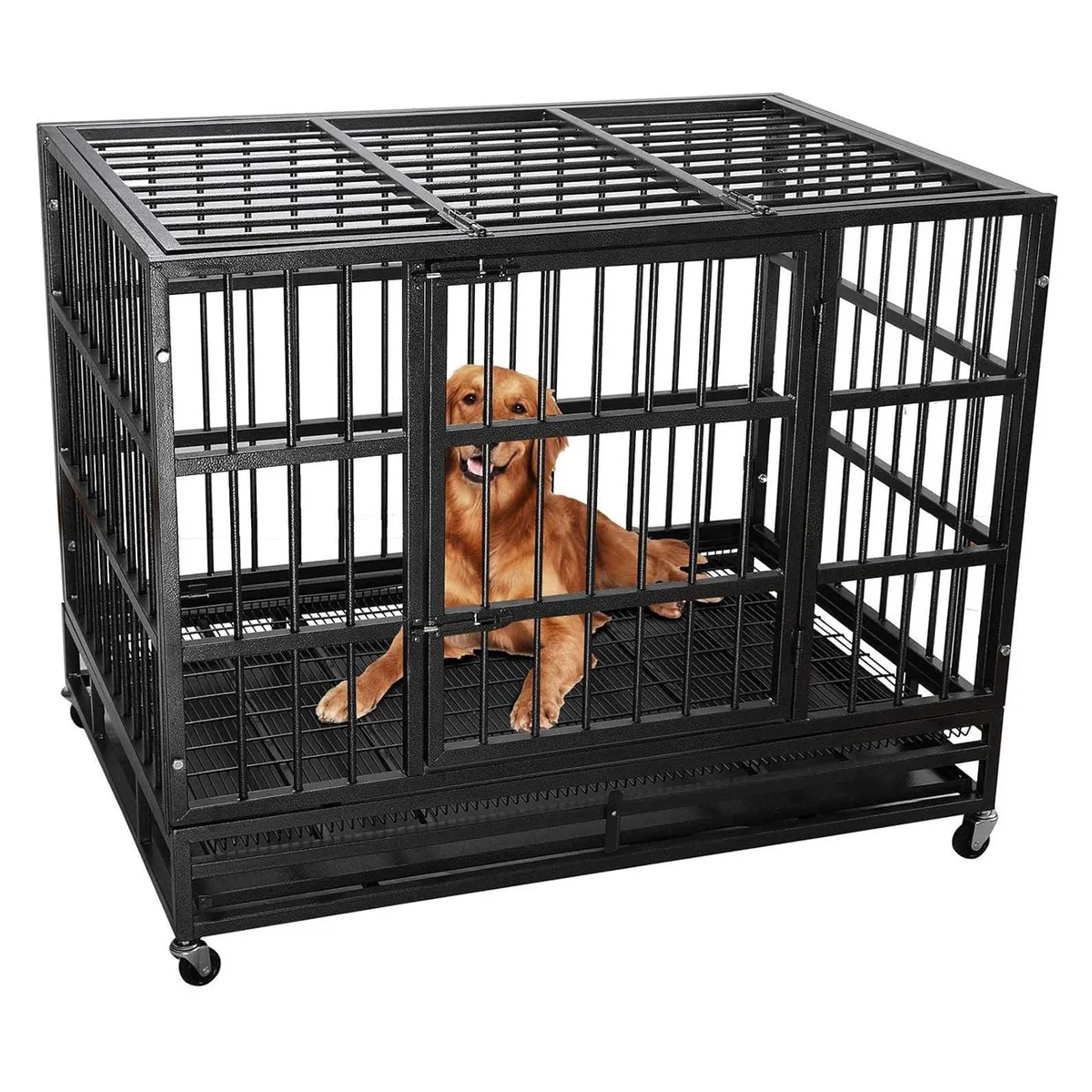 Vitesse Vitesse 42 inch Heavy Duty Dog Cage Black 42.52"L x 29.92"W x 34.46"H — product photo