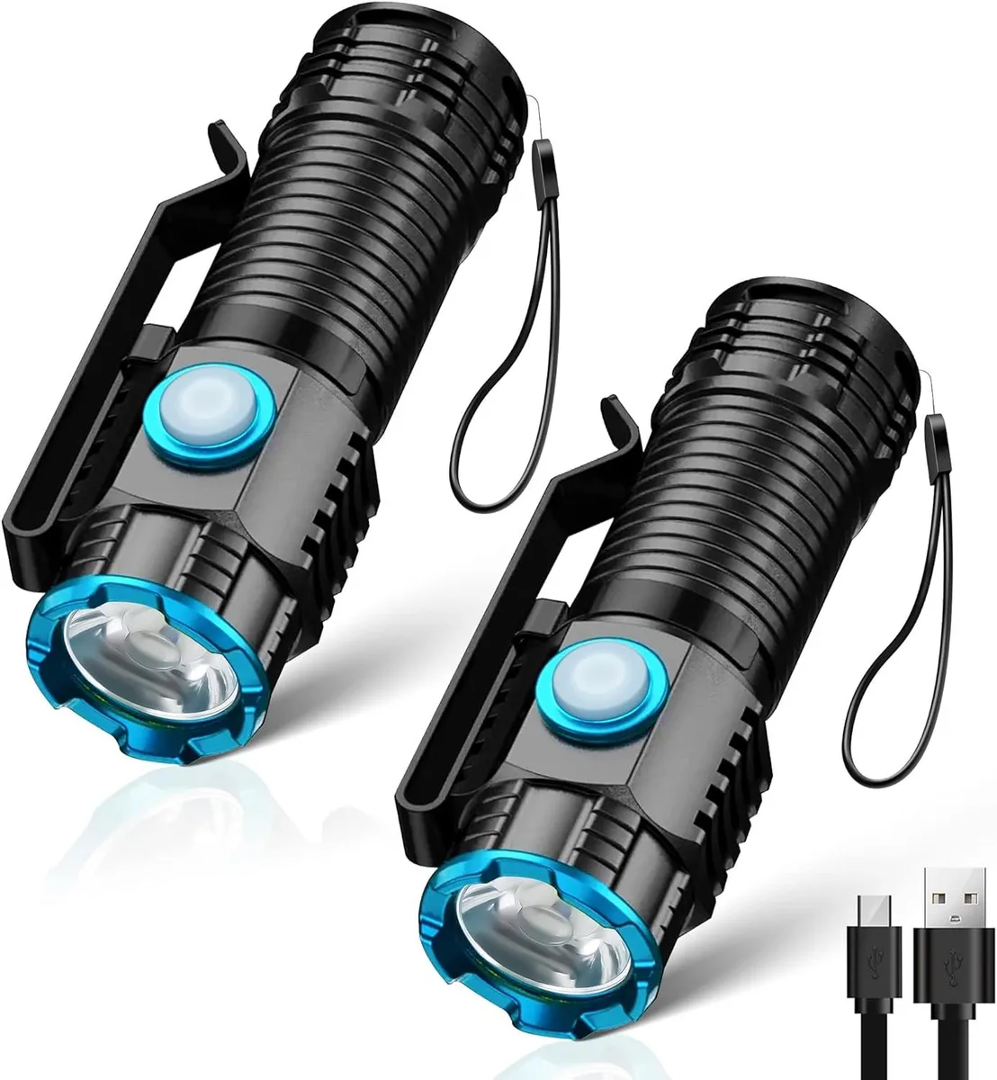 lelisten lelisten 1200 lumen USB rechargeable flashlight 2 pack — product photo