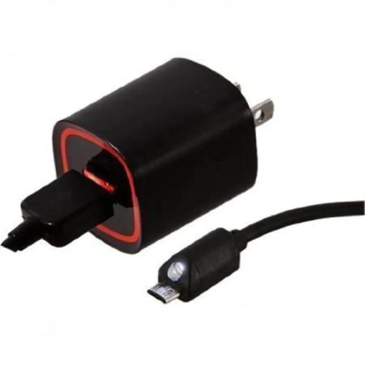 Black USB-C travel charger cable with compact coiled design
