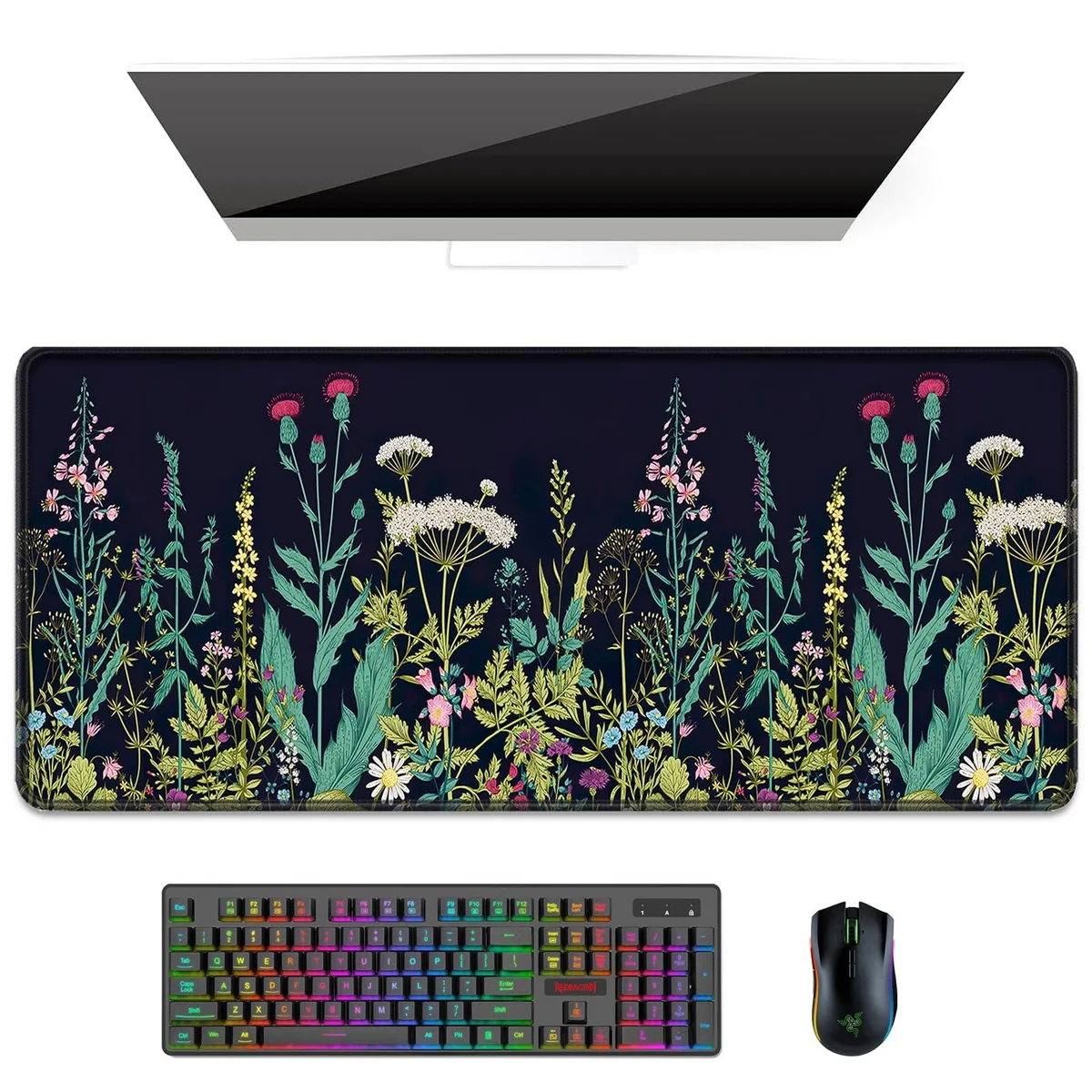  Auhoahsil 80x30-2022-Silent Flowers XL Mouse Pad 31.5 x 11.8 in — product photo