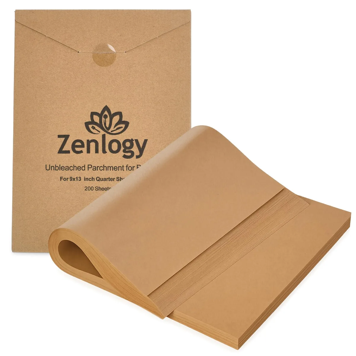 Zenlogy 9x13 Parchment Paper 200 Sheets Pre-Cut — product photo