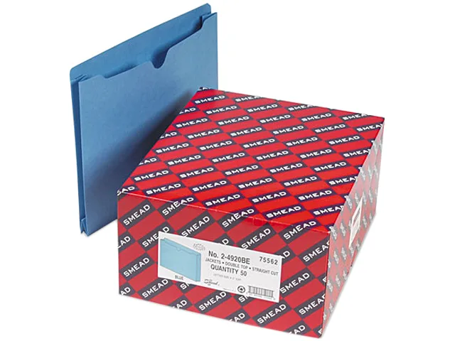 Smead Smead 75562 File Jackets, 11 pt, 2" Expansion, Letter, Red/Blue, 50/Box — product photo