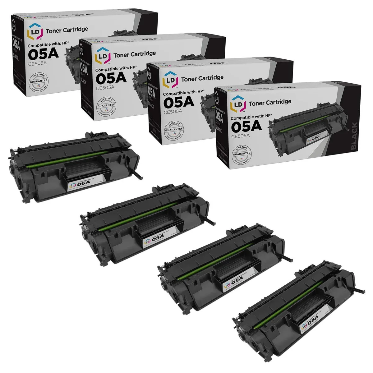 LD Products LD Products HP 05A CE505A Black Toner Cartridge 4-Pack 2300 pages — product photo