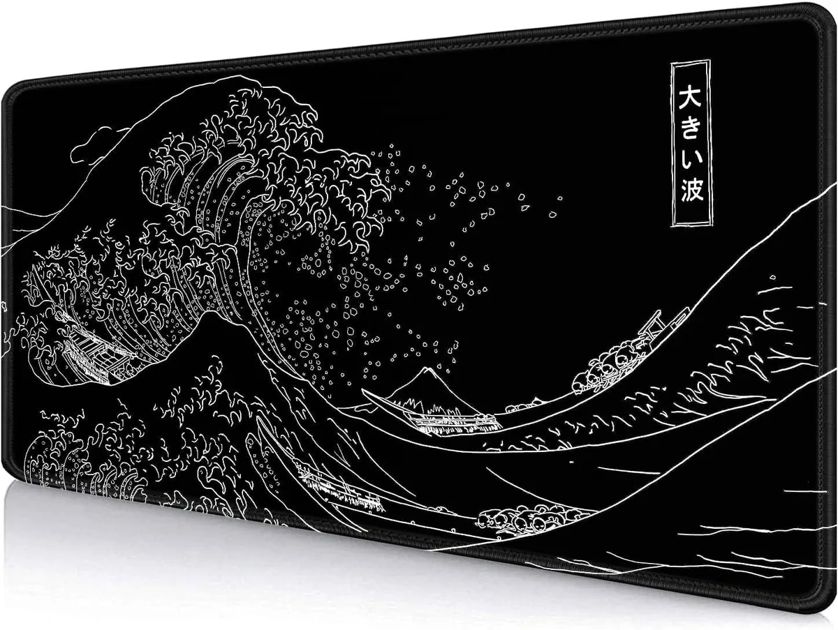 Fanstel Fanstel Japanese Great Wave Mouse Pad 35.4x15.7 in Black XXL — product photo