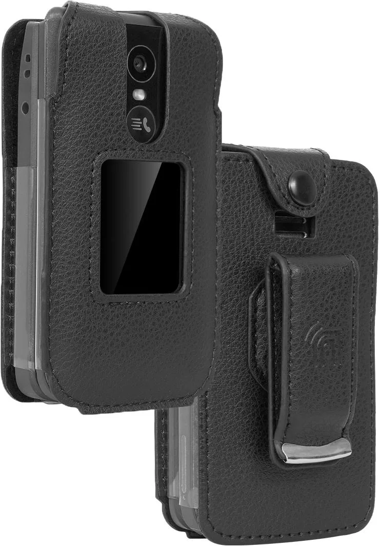 Nakedcellphone Nakedcellphone T440 Vegan Leather Belt Clip Case for TCL Flip 4 2025 — product photo