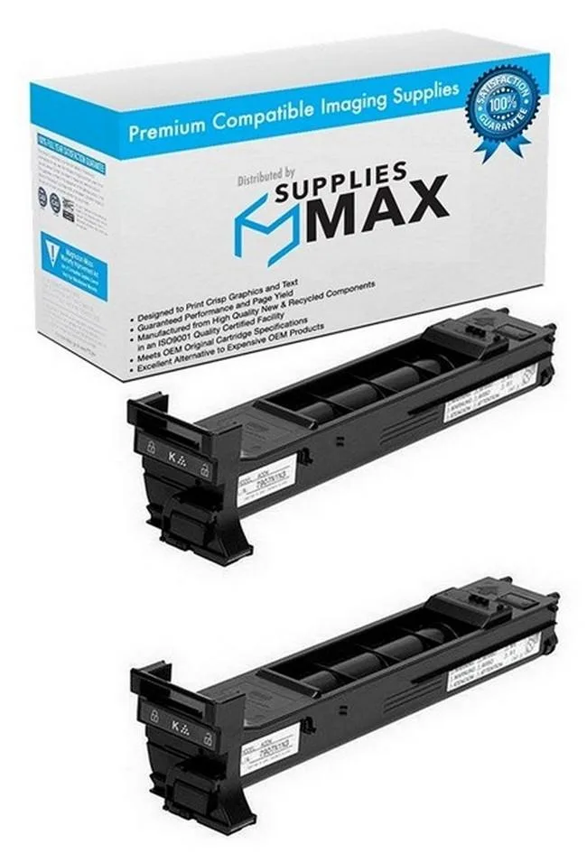 SuppliesMax SuppliesMax A0DK132_2PK Black Toner Cartridge 2-Pack 8000 Pages — product photo