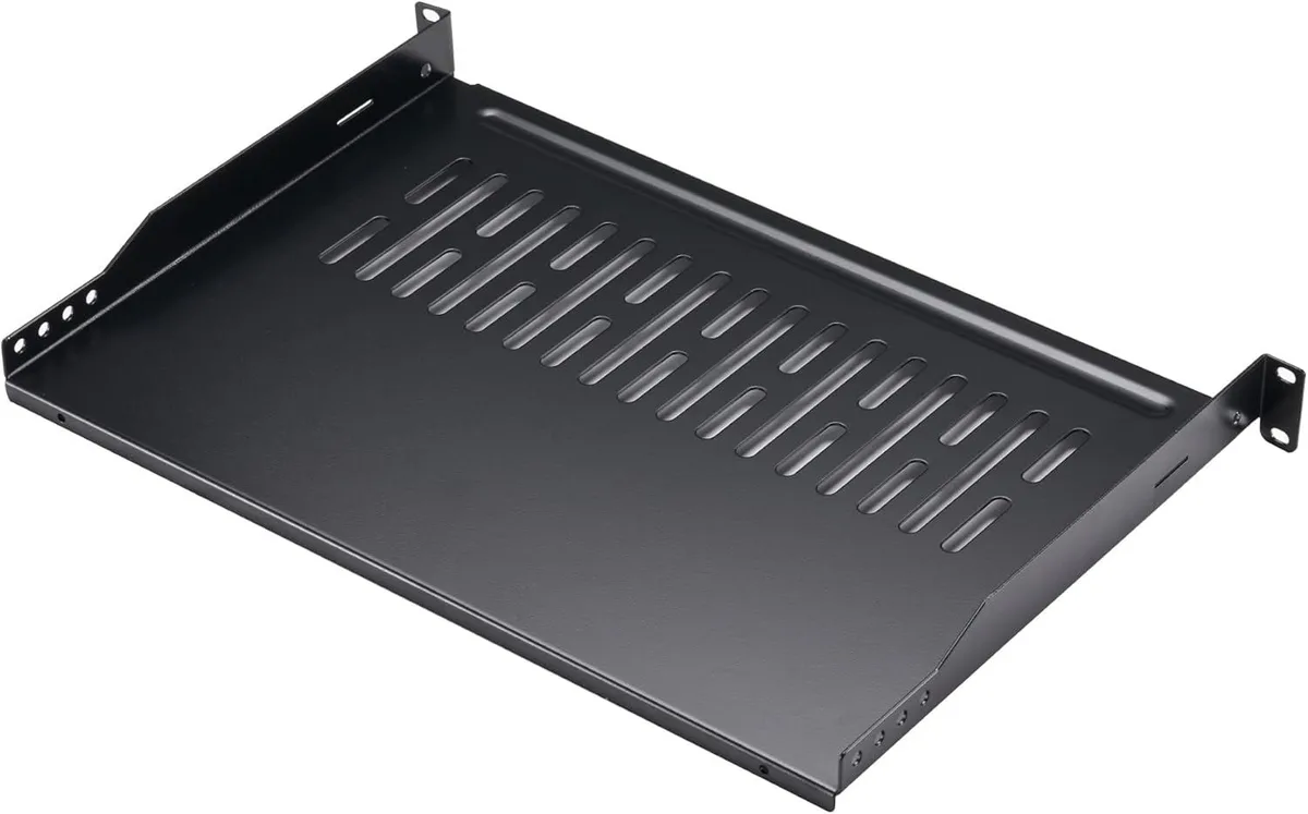PISKEKAT PISKEKAT 1U Vented Cantilever Tray 19" 12" Deep 50 lbs Black — product photo