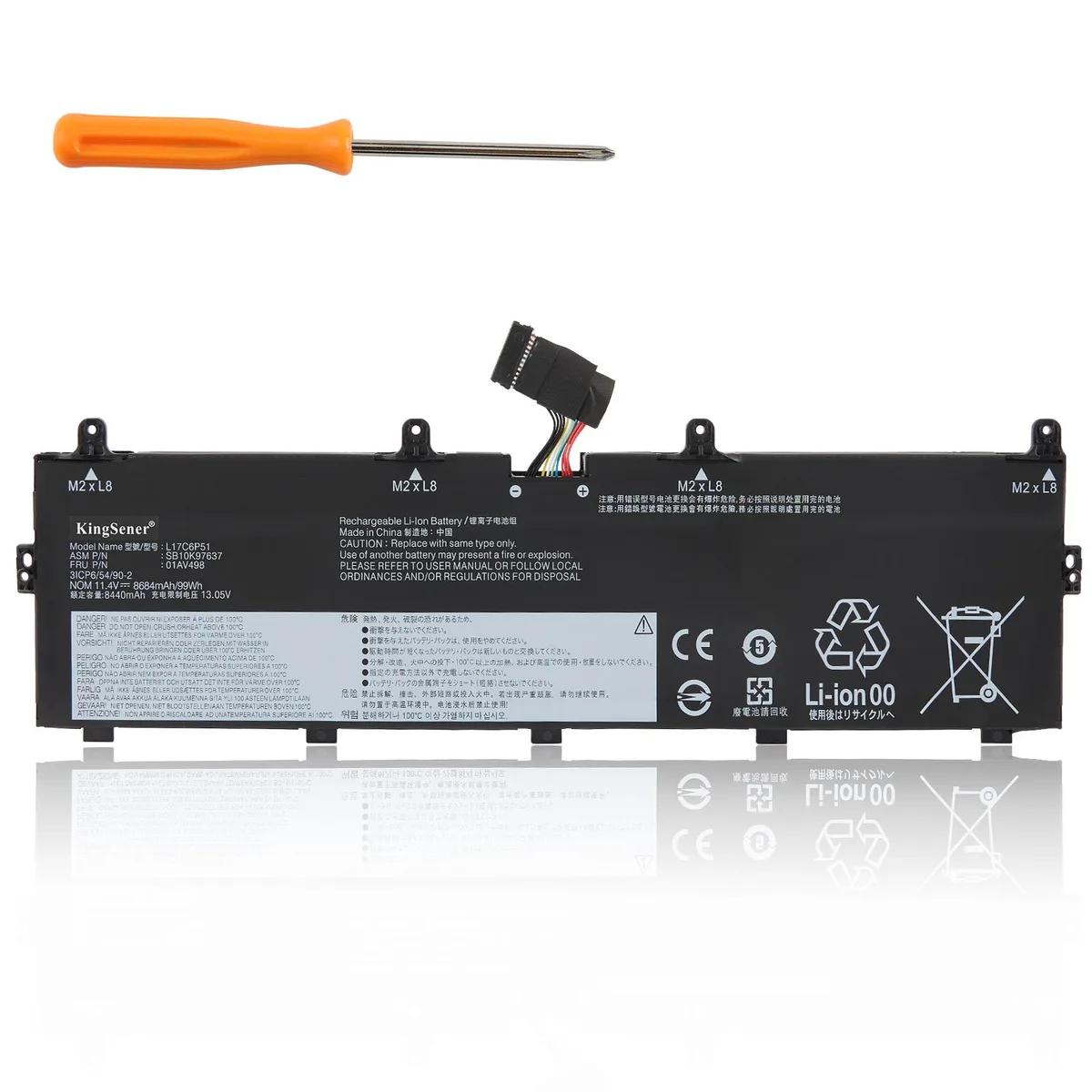 KingSener KingSener L17C6P51 99WH 11.4V laptop battery for ThinkPad P72 P73 — product photo