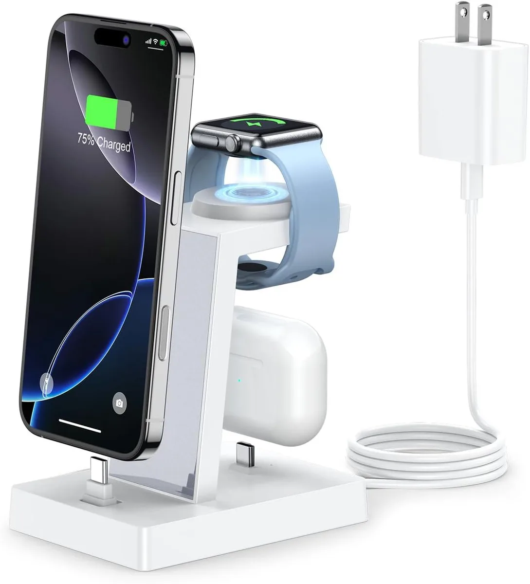 Mydours Mydours 30W 3-in-1 USB-C Charging Stand for iPhone 16 15 & AirPods 4 & Watch — product photo
