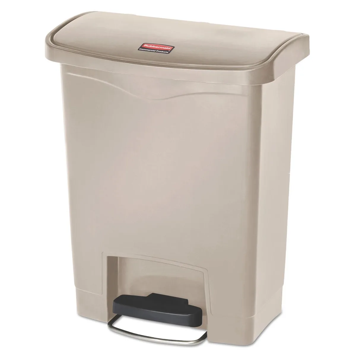 Rubbermaid Rubbermaid FG1883609 Slim Jim Resin Step-On Container Front Step 8 gal Black cleaning — product photo
