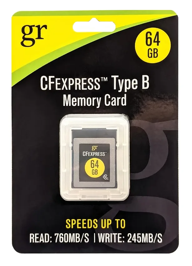 Gigaram Gigaram 64GB CFexpress Type B 760MB/s 245MB/s memory card — product photo