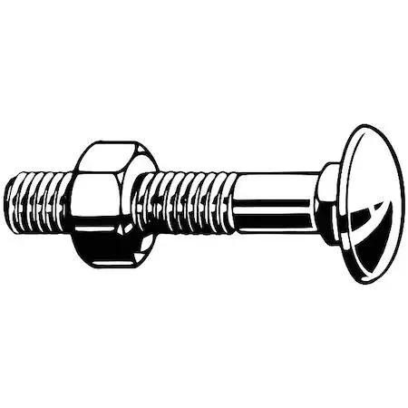 Zoro Select Zoro Select Carriage Bolt M6-1.00 70 mm Class 4.6 PK100 — product photo
