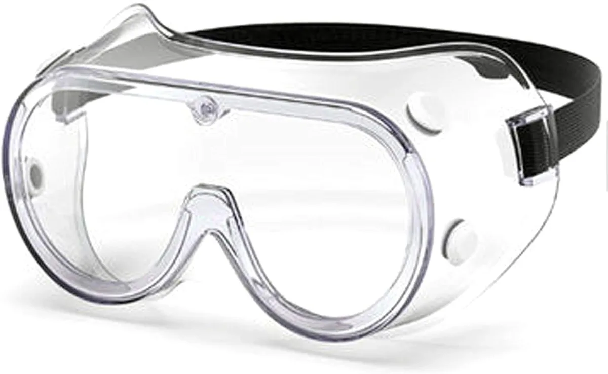 G &amp; F Products G &amp; F Products Protective Safety Goggles Clear Lens Anti-Fog Adjustable Head Belt 1 Pack 2 Boxes White — product photo