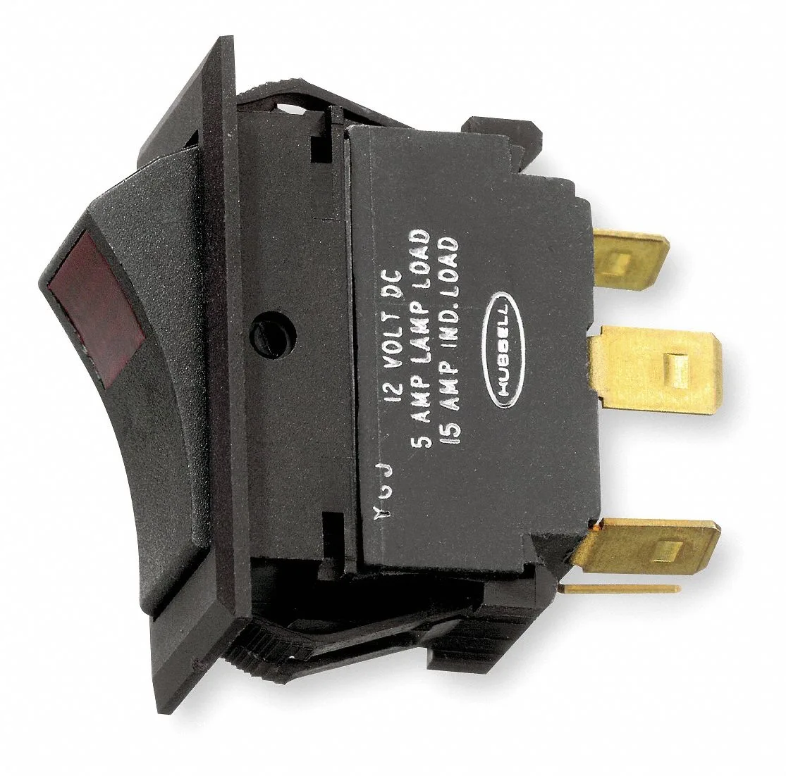 Hubbell Incorporated Hubbell Incorporated MR123LRSP lighted rocker switch SPDT 12 V 5 A black — product photo