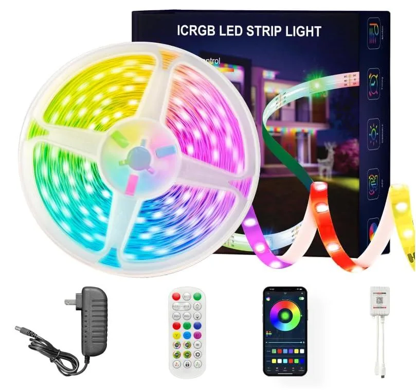 Two rolls of white LED strip lights totalling 100ft with clear prismatic coating