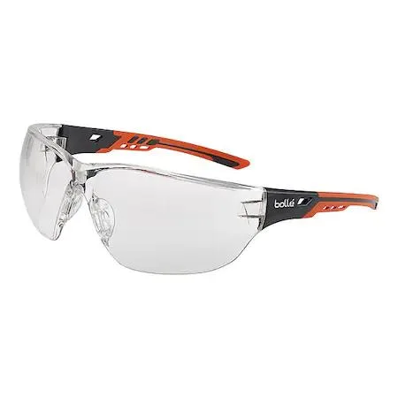 Bolle Safety Bolle Safety NESS+ Safety Glasses Clear Lens Gray Orange Frame — product photo