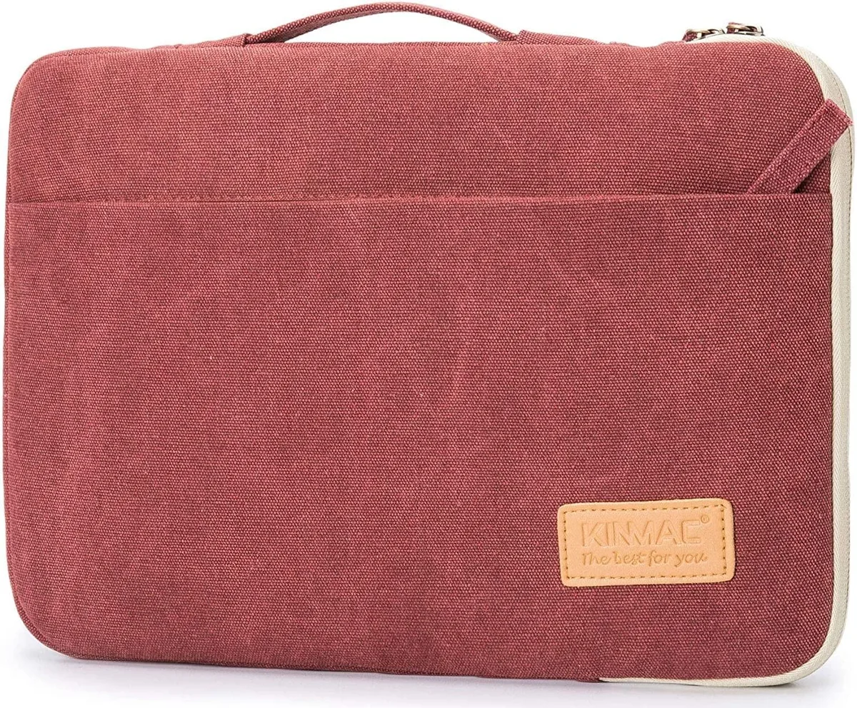 KW-Commerce KW-Commerce 360 Heavy Duty Laptop Sleeve 13.3 inch Wine Red Canvas 2 in 1 accessory — product photo