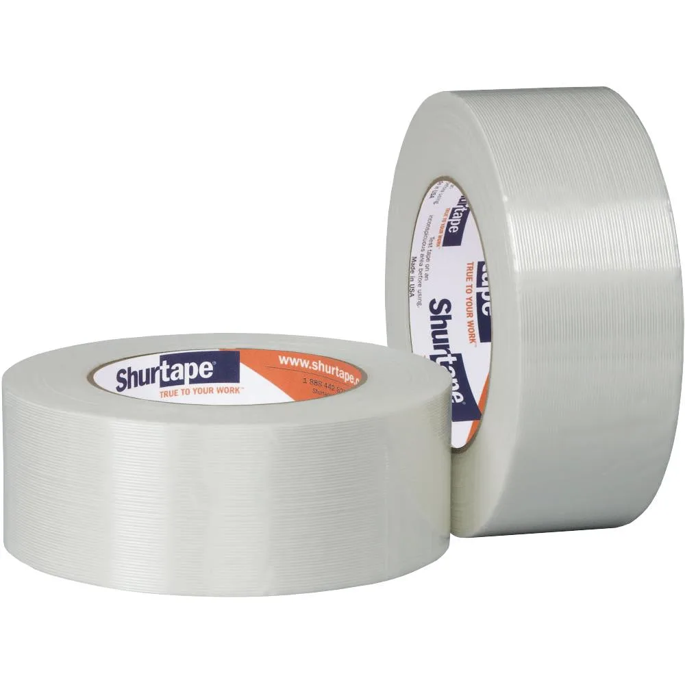 SHURTAPE TECHNOLOGIES, INC. SHURTAPE TECHNOLOGIES, INC. GS 490 Filament Strapping Tape White 2 in x 60 yds mailing supply — product photo