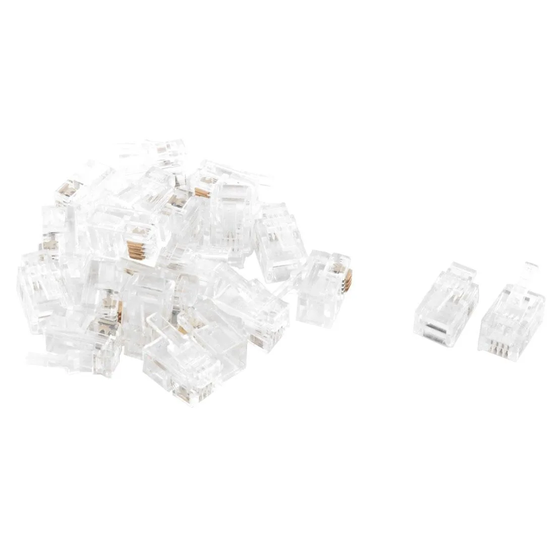 Unique-Bargains Unique-Bargains RJ9 4P4C Telephone Connector Clear 22pcs — product photo